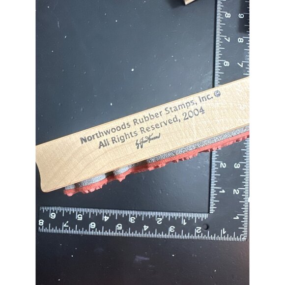 Northwoods Rubber Stamp Snowman American Flag Country Farmhouse Rubber Stamp - Picture 3 of 3